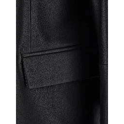 Short leather blazer with elegant details in black leather for women