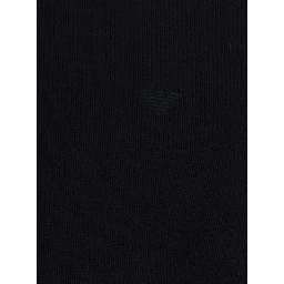 Black Crew Neck Sweater with Knit Design in Cotton for Men