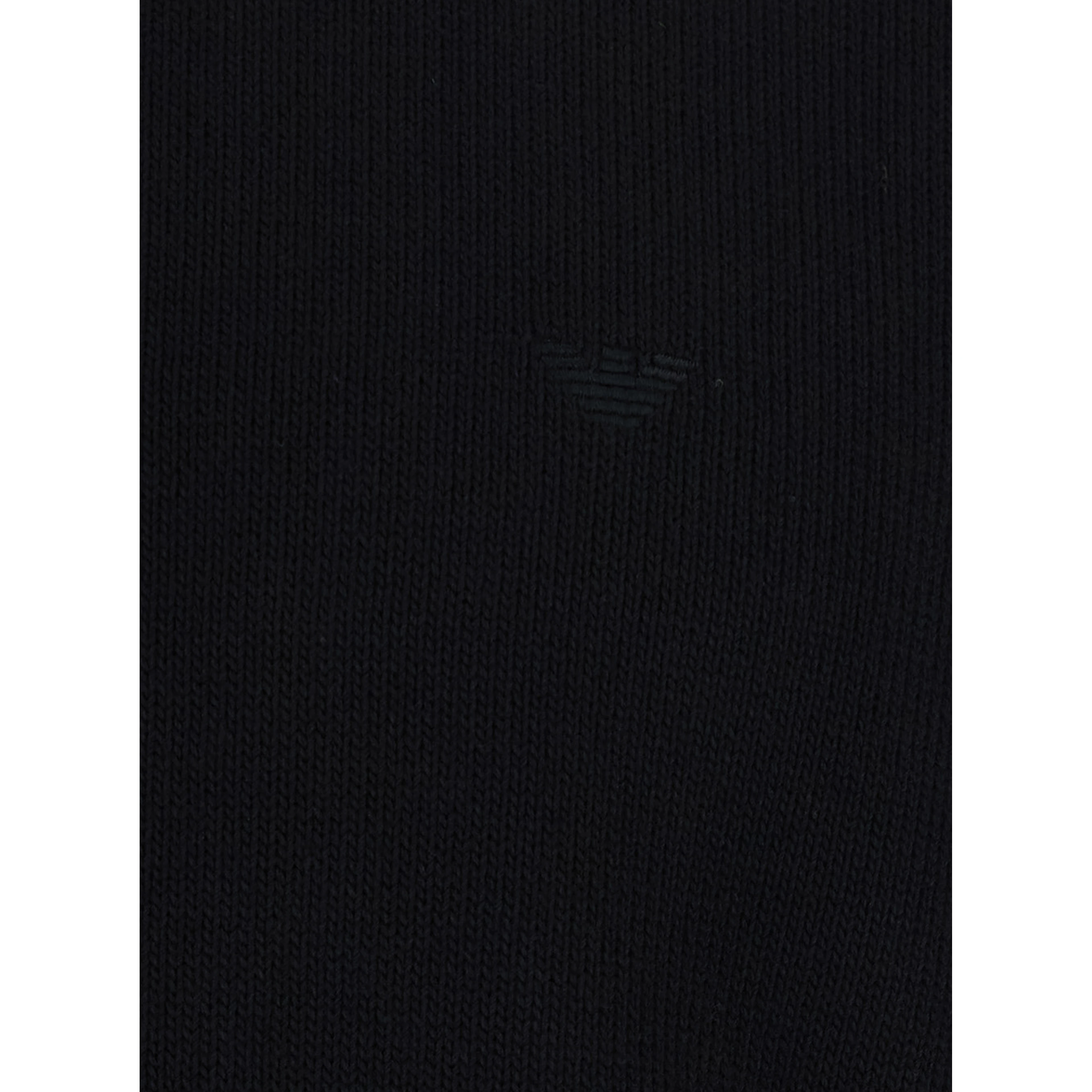 Black Crew Neck Sweater with Knit Design in Cotton for Men