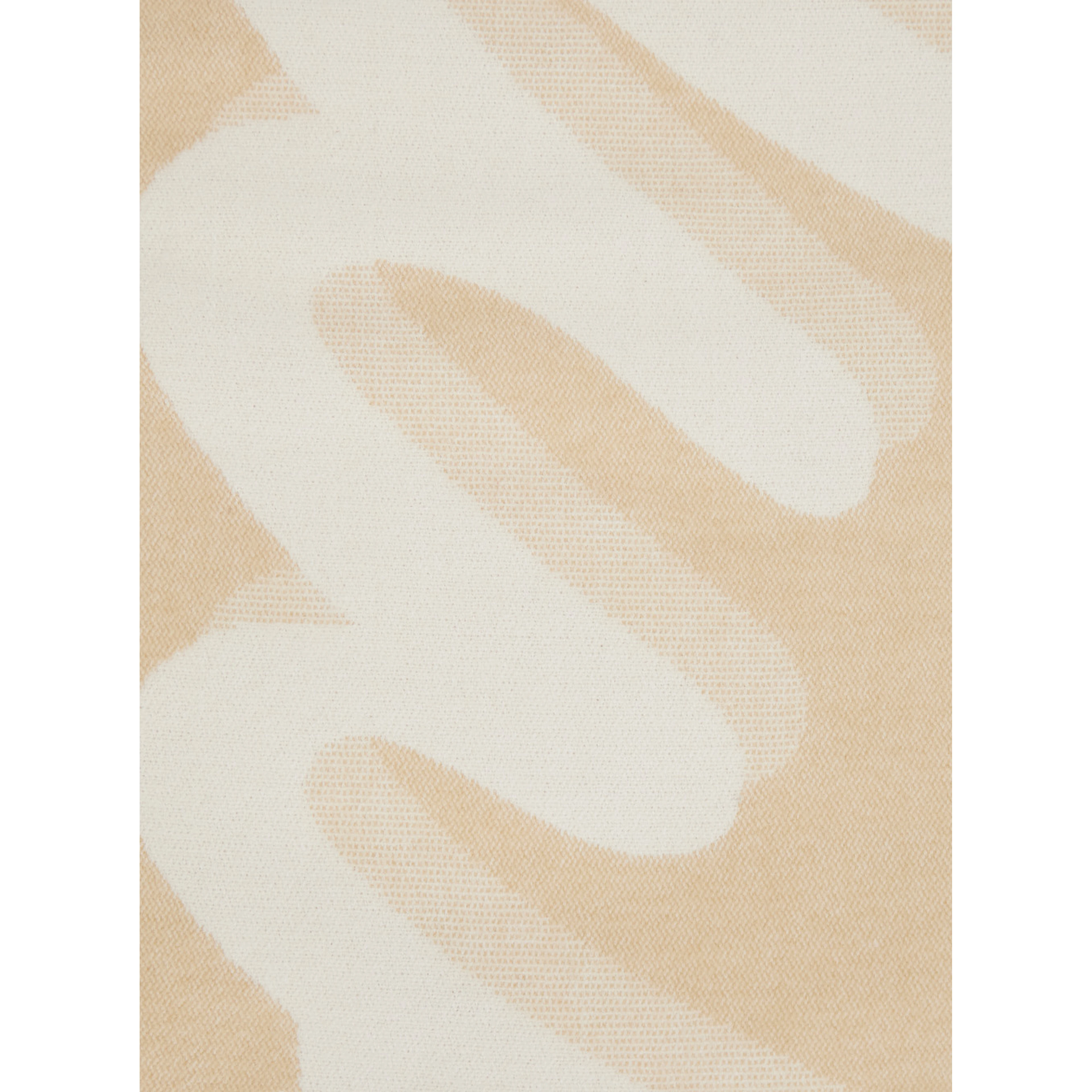Beige Scarf with Fringed Edge in Fabric for Women