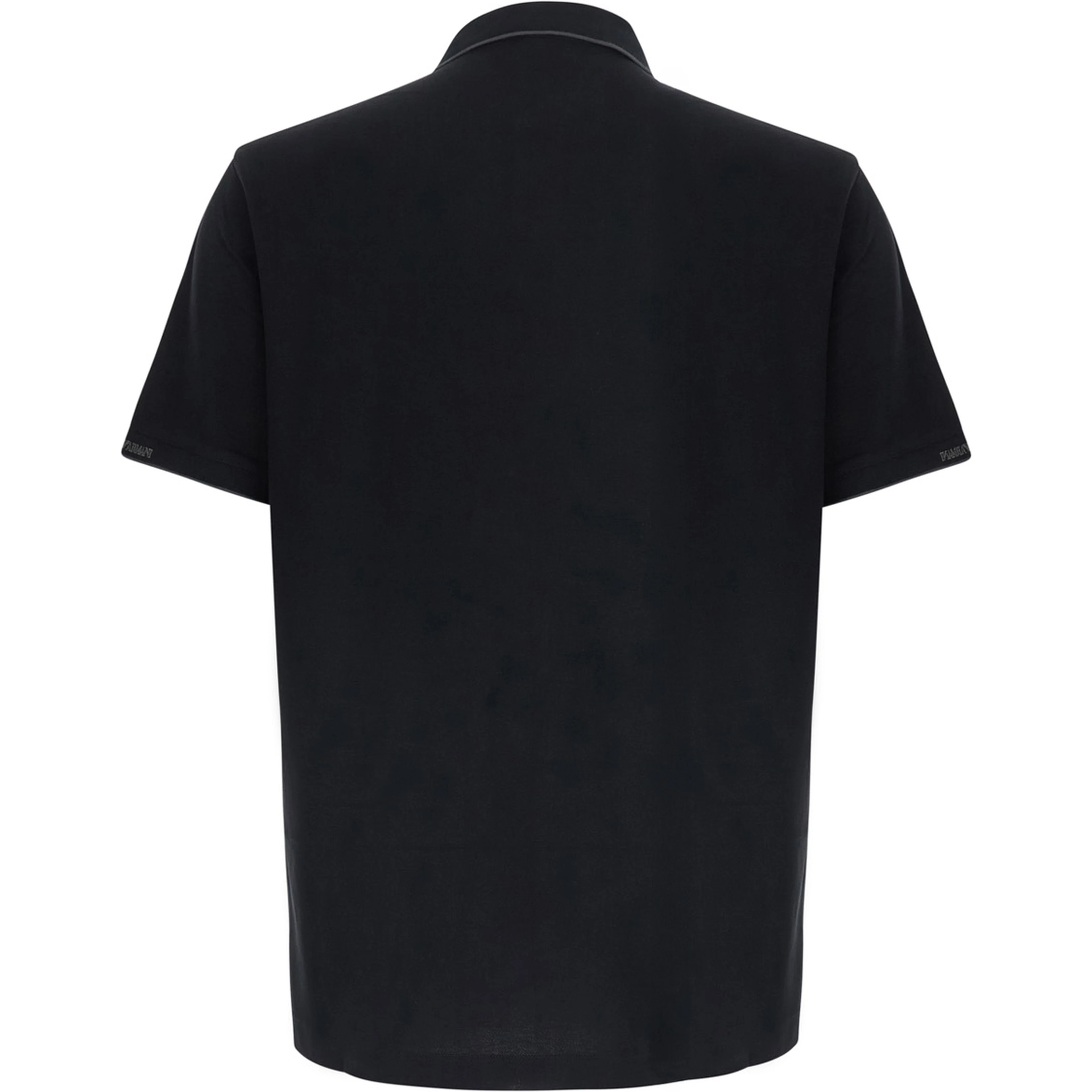 Black Short Sleeve Polo with Collar in Cotton for Men