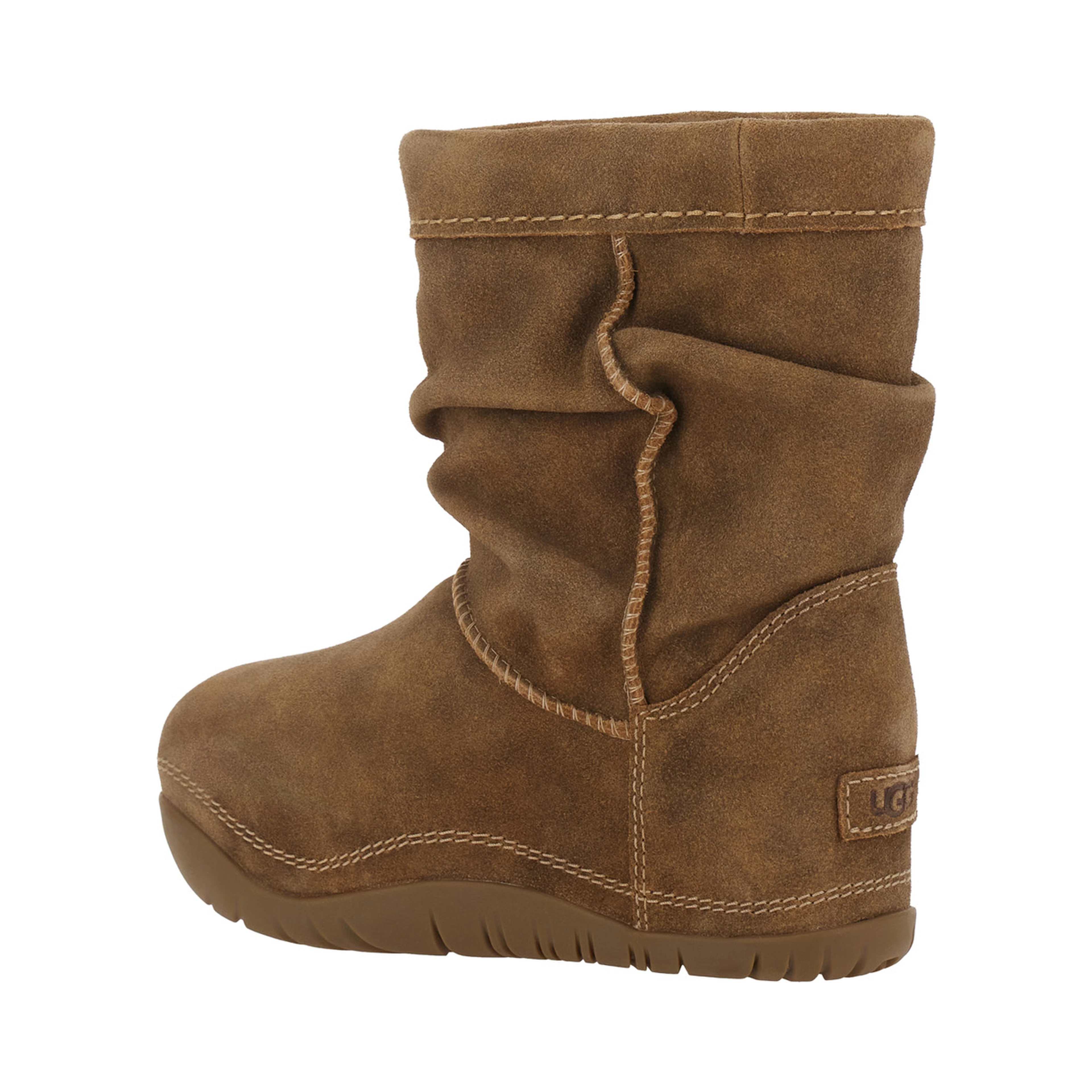 Brown Ankle Boots with Laces on the Side in Suede for Women