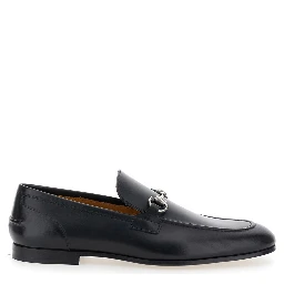 Black Leather Jordan Loafers for Men