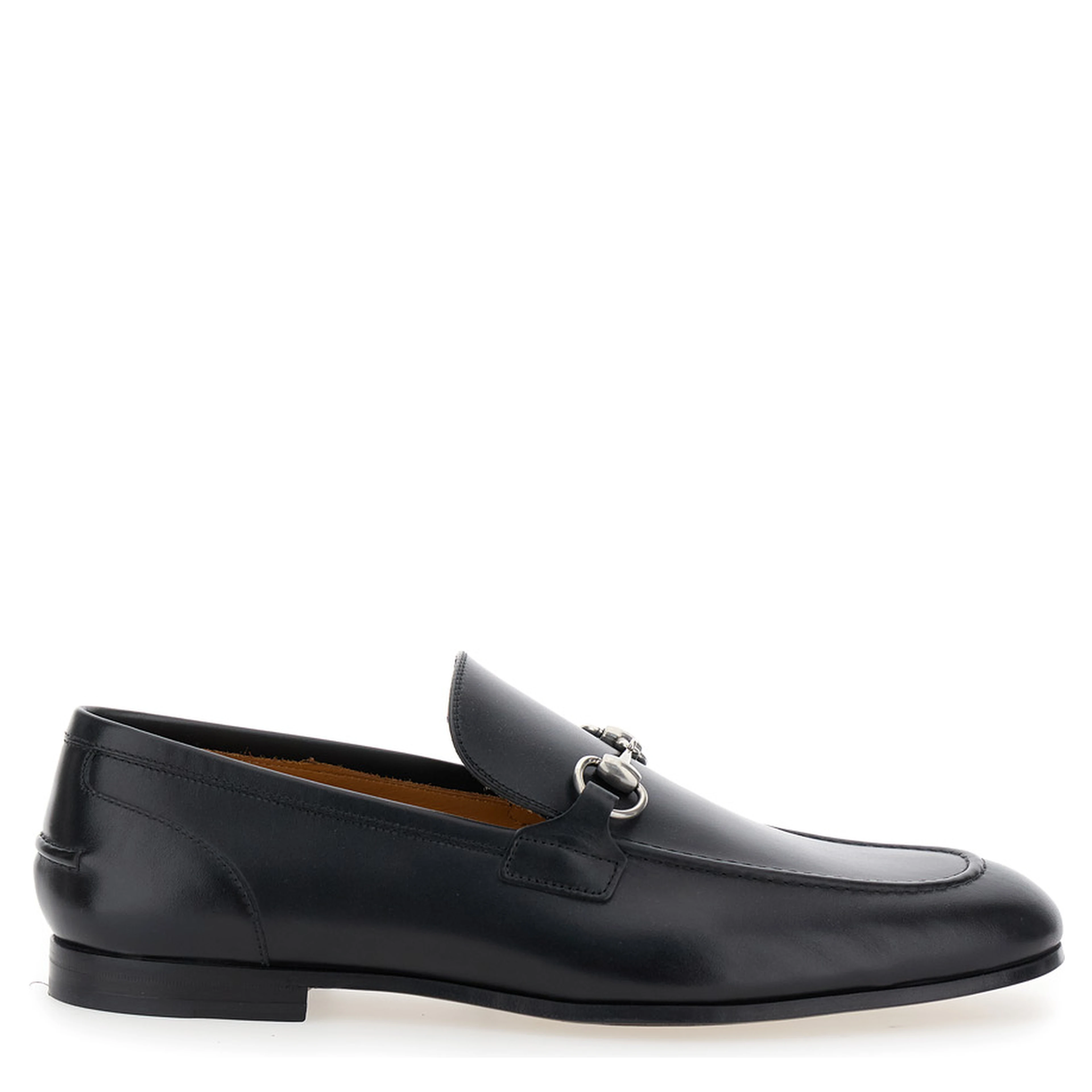 Black Leather Jordan Loafers for Men