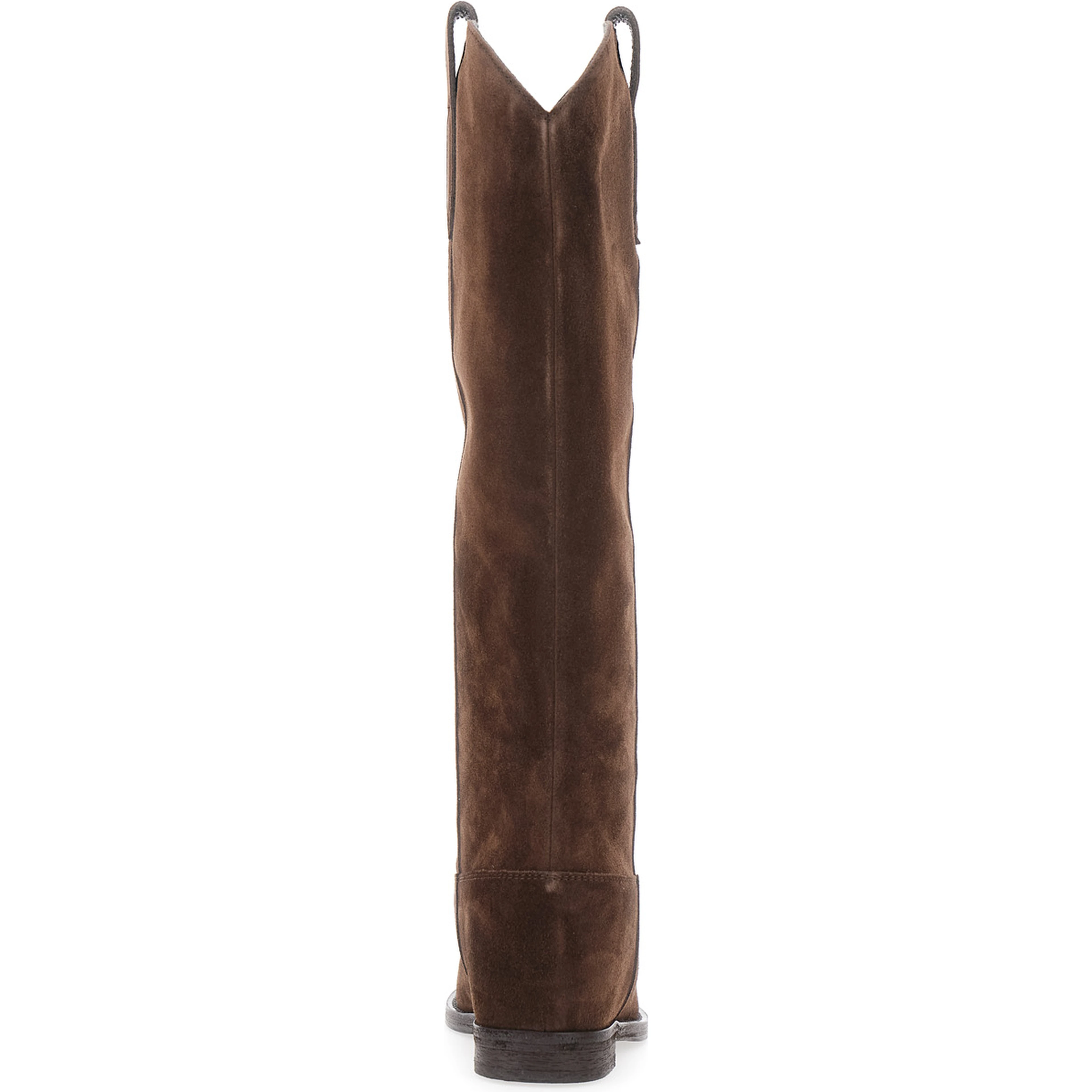 Brown Western Style Pointed Boots with Suede Detail for Women