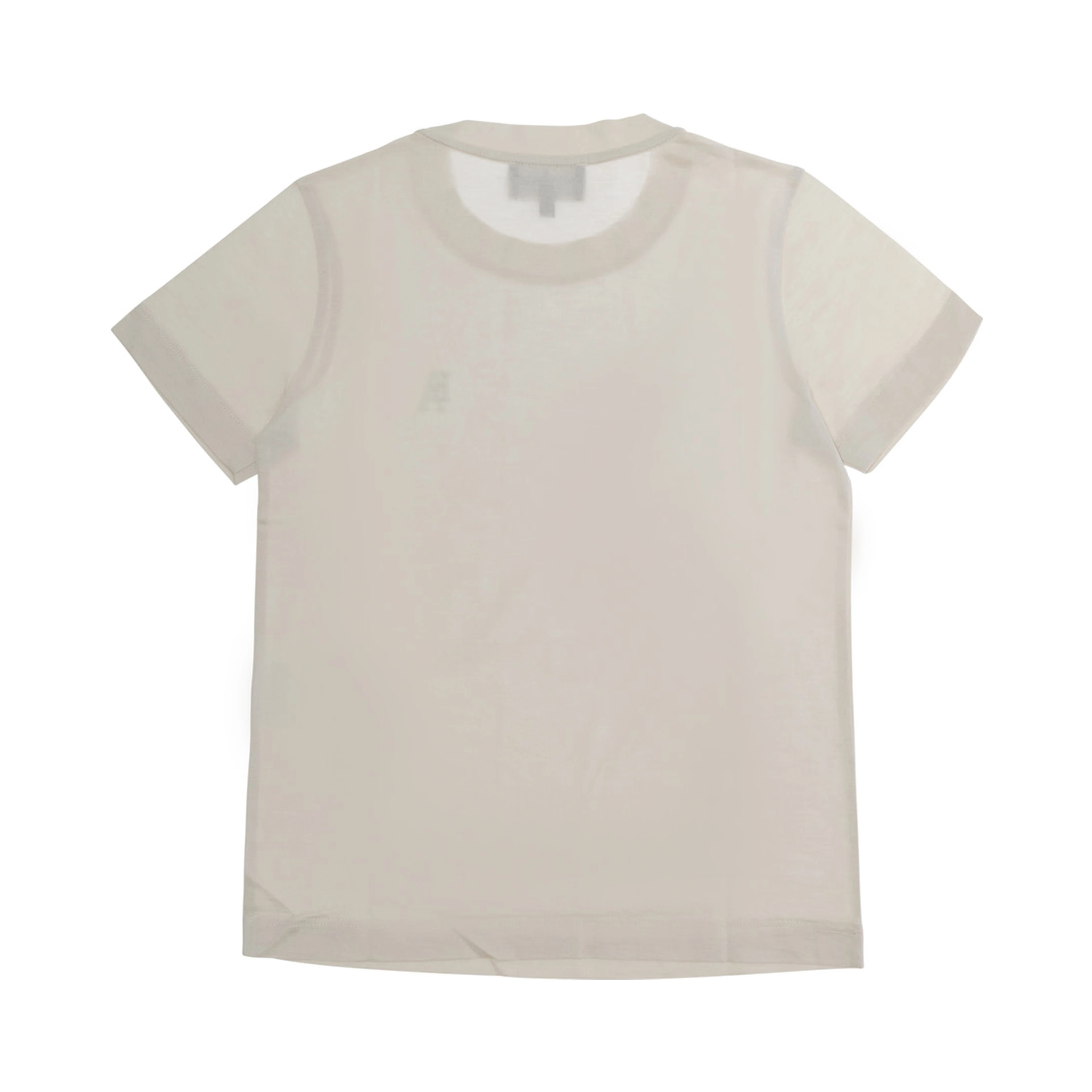White T-Shirt with Round Neck and Logo Embroidery on the Front in Cotton Blend Boy