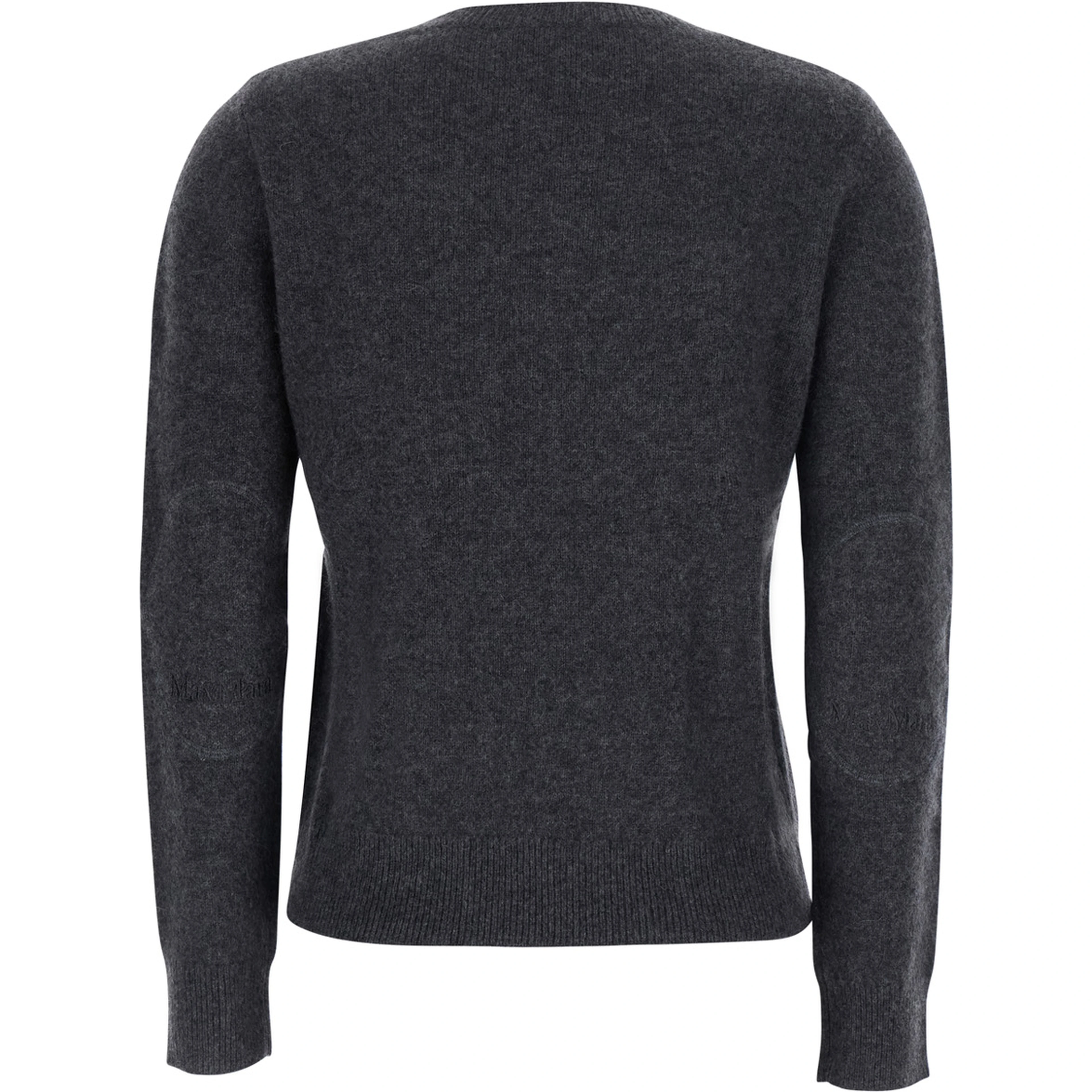 VOLIERA grey round-neck sweater with ribbed details in wool Women