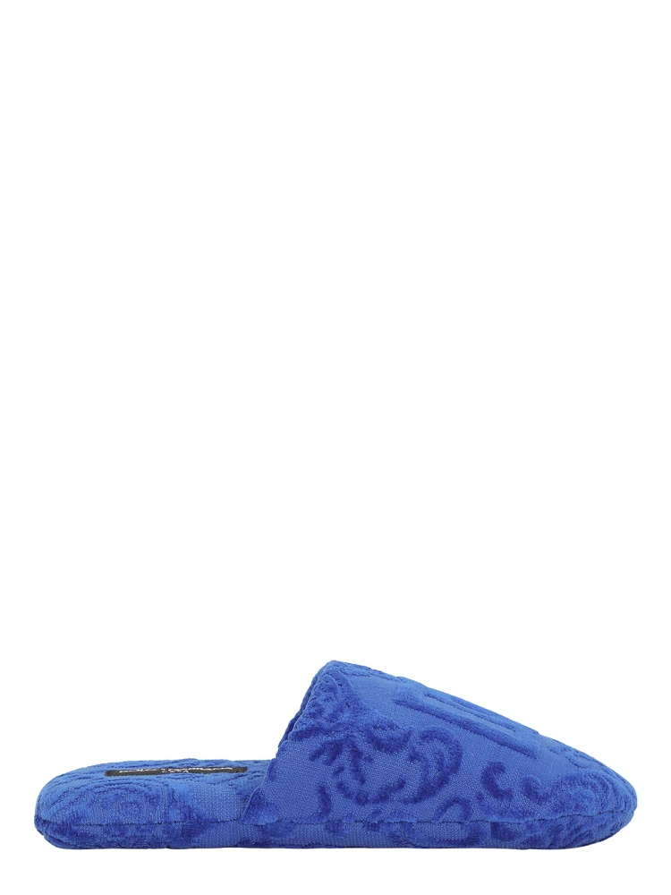 Blue Jacquard Slippers with Tech Fabric and Unisex