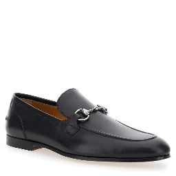 Black Leather Jordan Loafers for Men