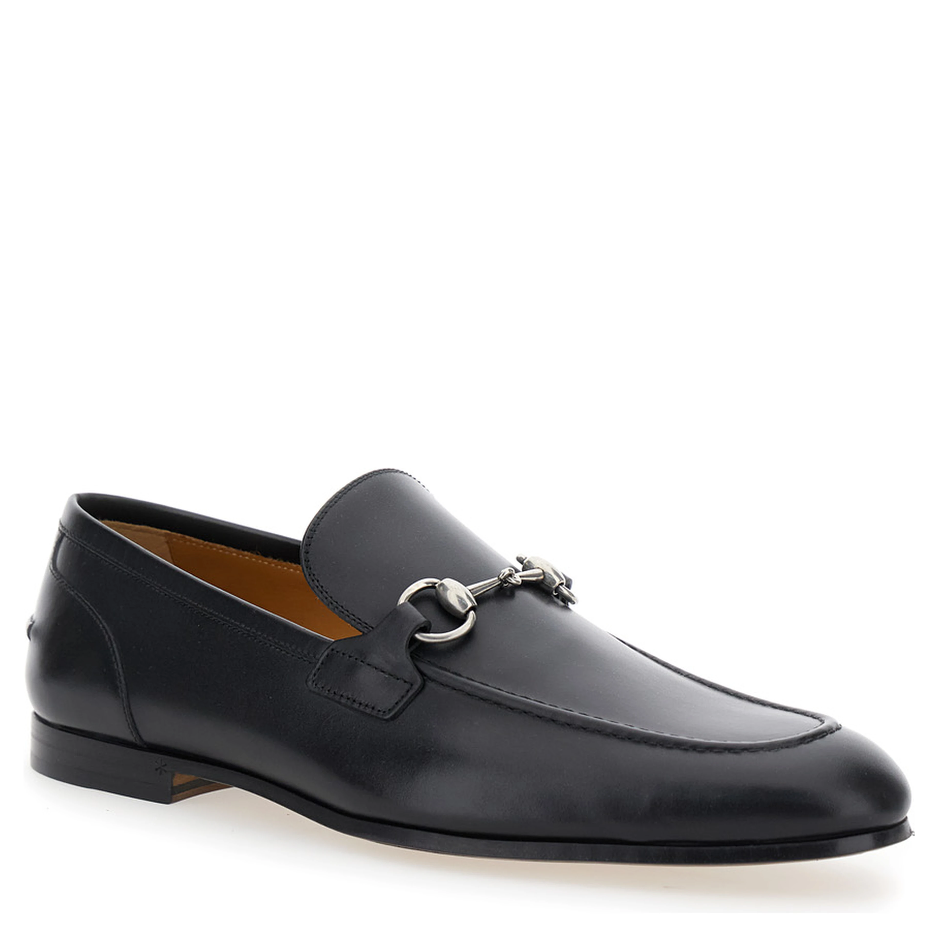 Black Leather Jordan Loafers for Men