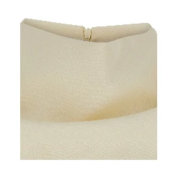 White Blouse with round neck and cut-out on the shoulders in blend silk for women