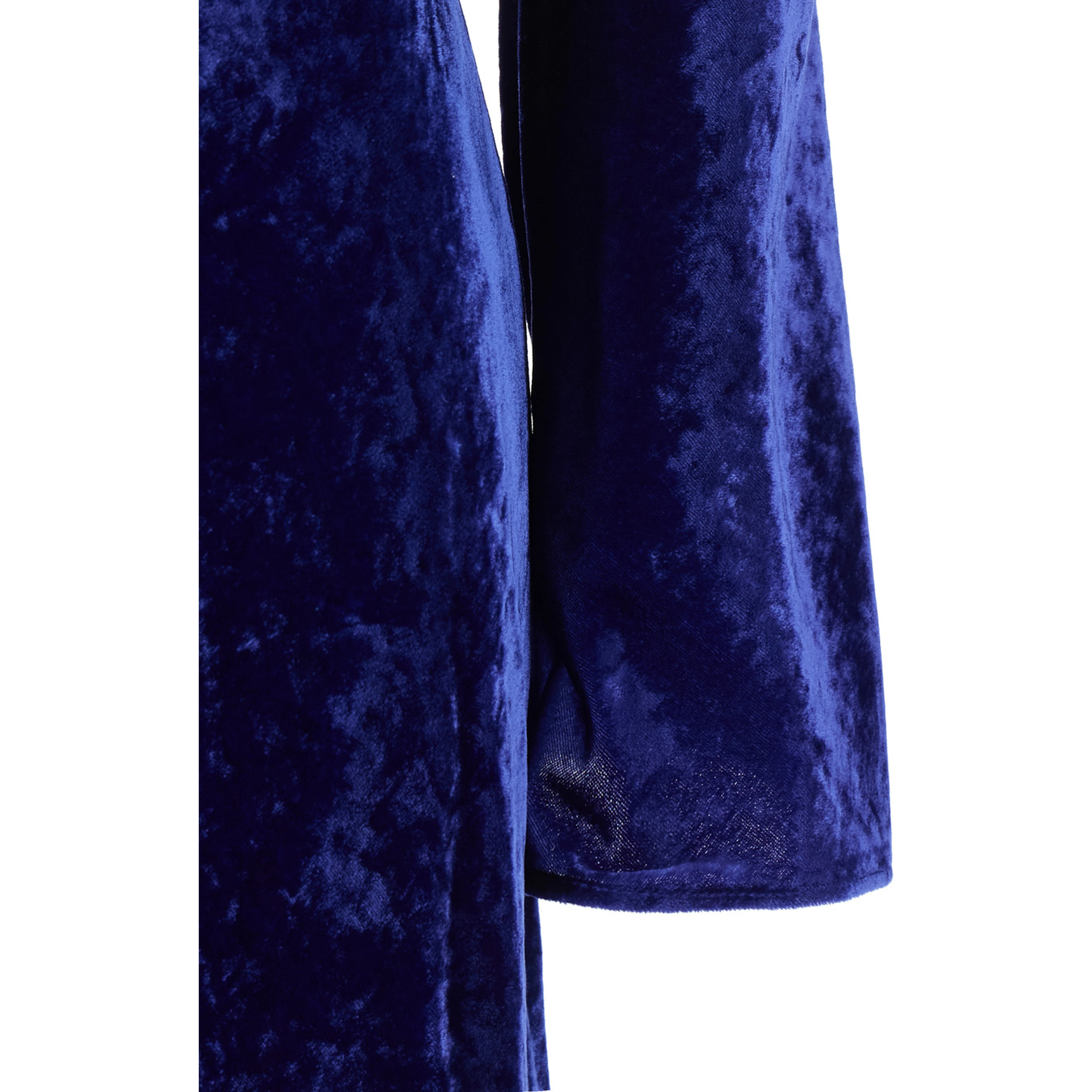 Long dress with long sleeves in blue velvet for women
