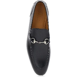 Black Leather Jordan Loafers for Men