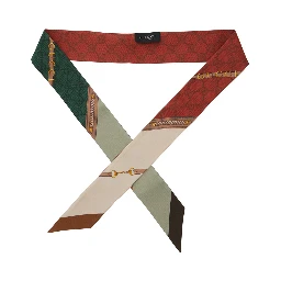 Green Scarf with All-Over Print in GG Silk for Women