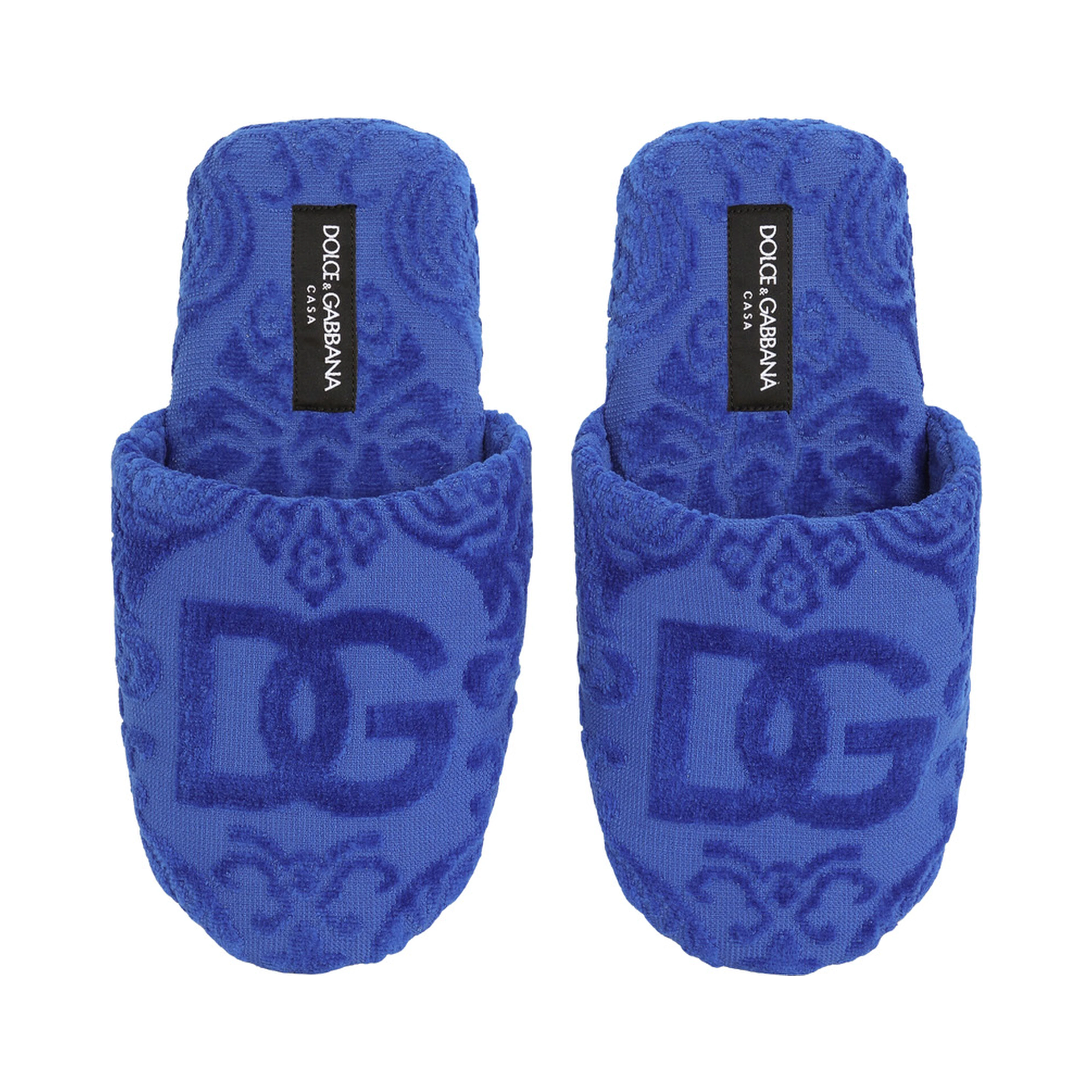 Blue Jacquard Slippers with Tech Fabric and Unisex