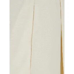 Daria White Pants with Single Pleat on the Front and Tapered Leg in Wool for Women