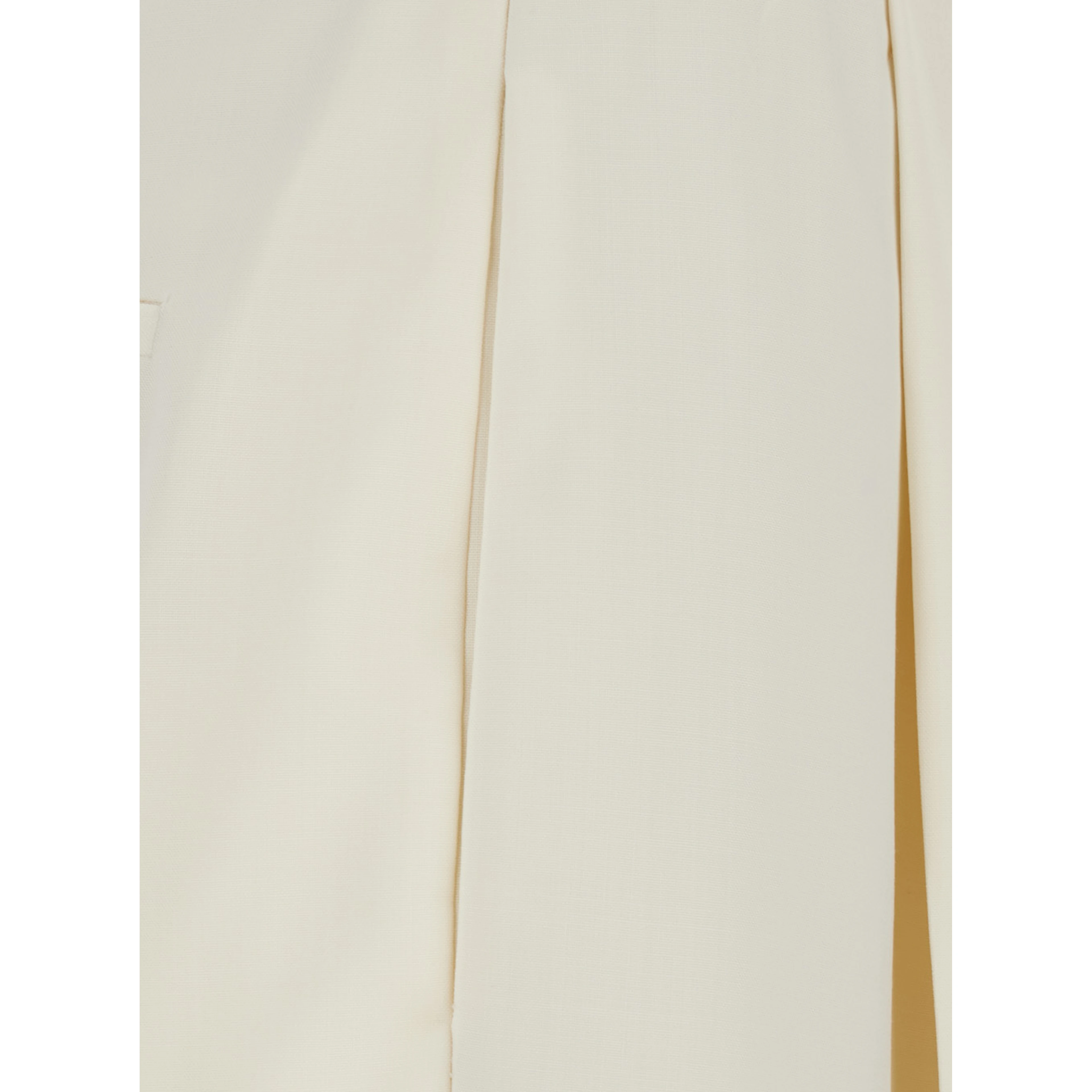 Daria White Pants with Single Pleat on the Front and Tapered Leg in Wool for Women