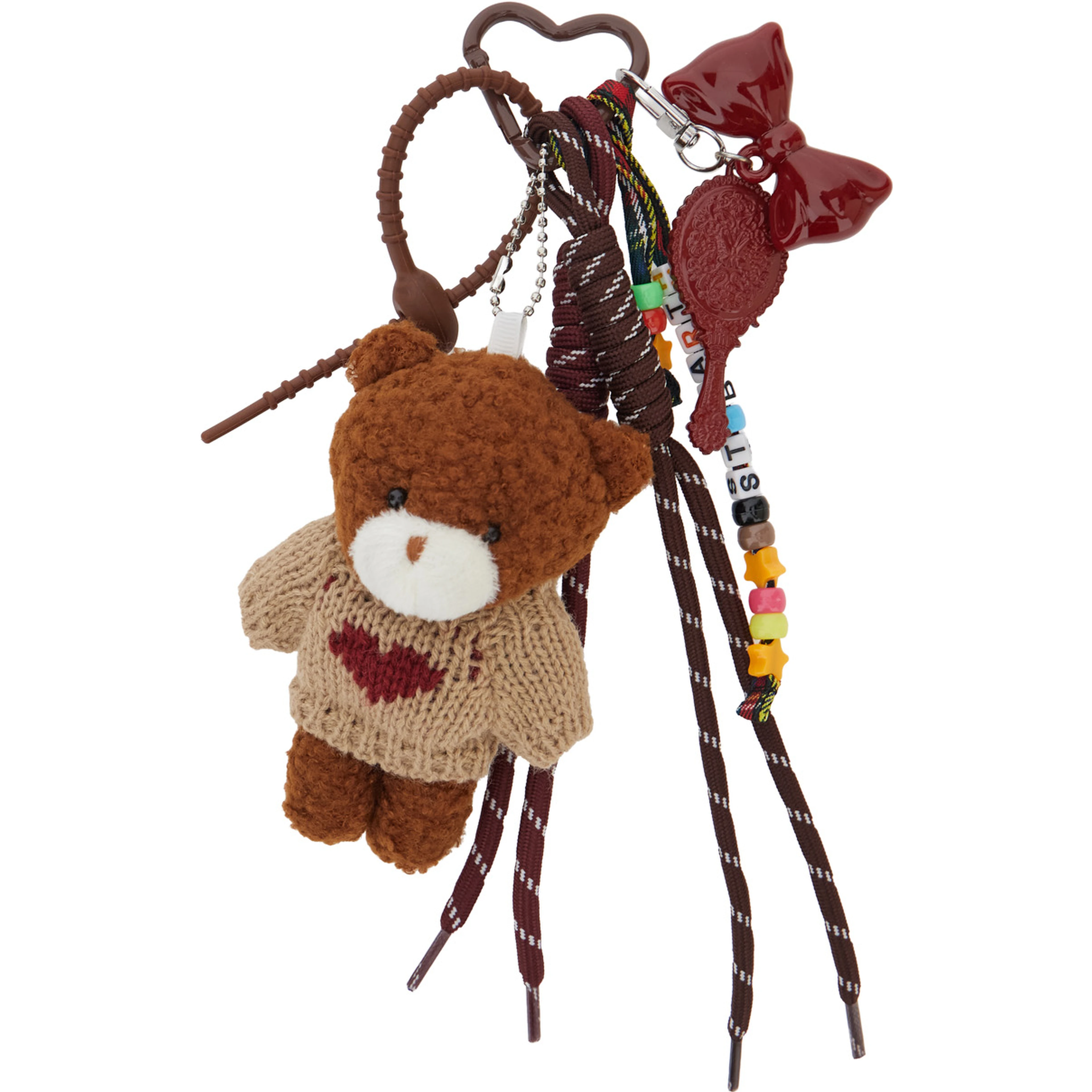 Funny Charm - CR Teddy Bow 18 is a keychain characterized by a multicolored design in Tech Fabric and with unisex metal details.