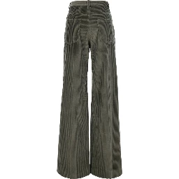 Brown Pants with Monile on the belt loop and wide leg in corduroy for women