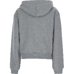 Grey hoodie with bow on the front and Embossed Logo lettering in cotton women