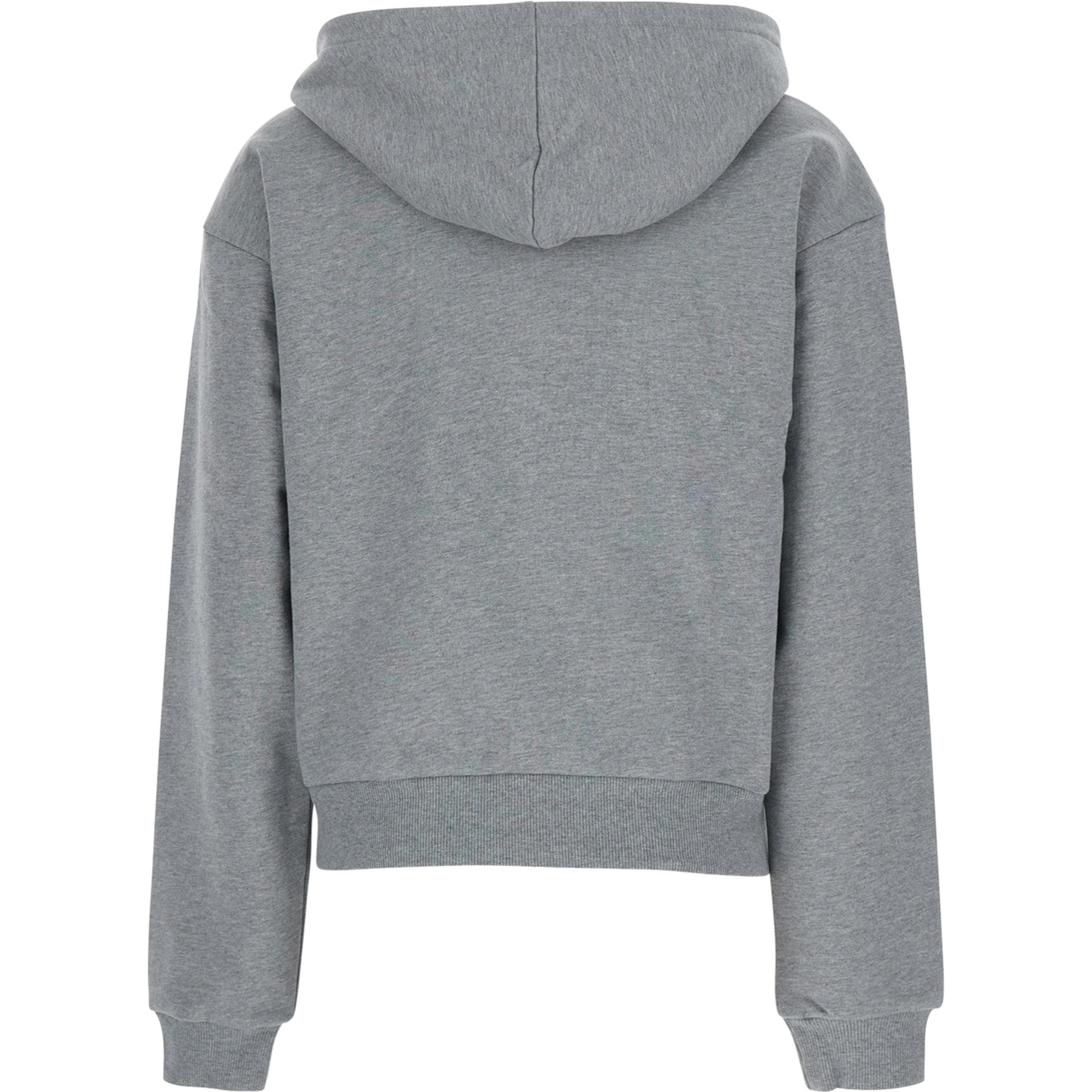 Grey hoodie with bow on the front and Embossed Logo lettering in cotton women