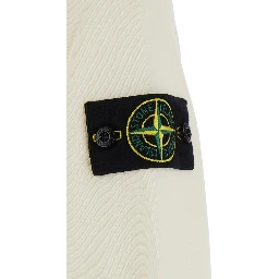 white Crewneck sweatshirt with logo patch on the sleeve in cotton for men