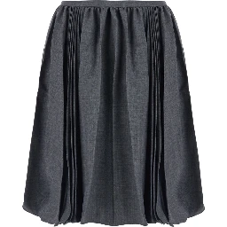 grey pleated skirt in wool and fabric Women