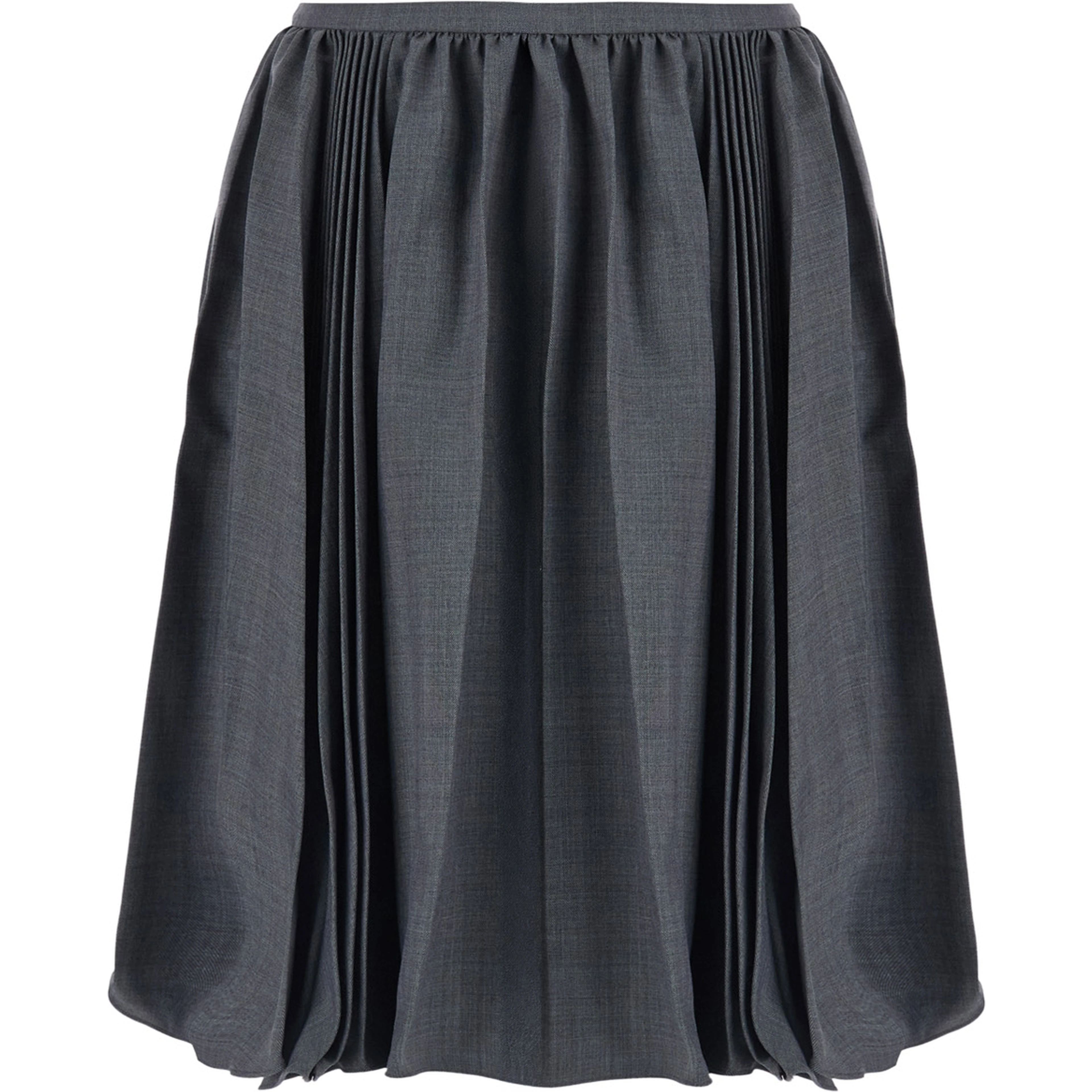 grey pleated skirt in wool and fabric Women