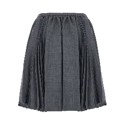 grey pleated skirt in wool and fabric Women