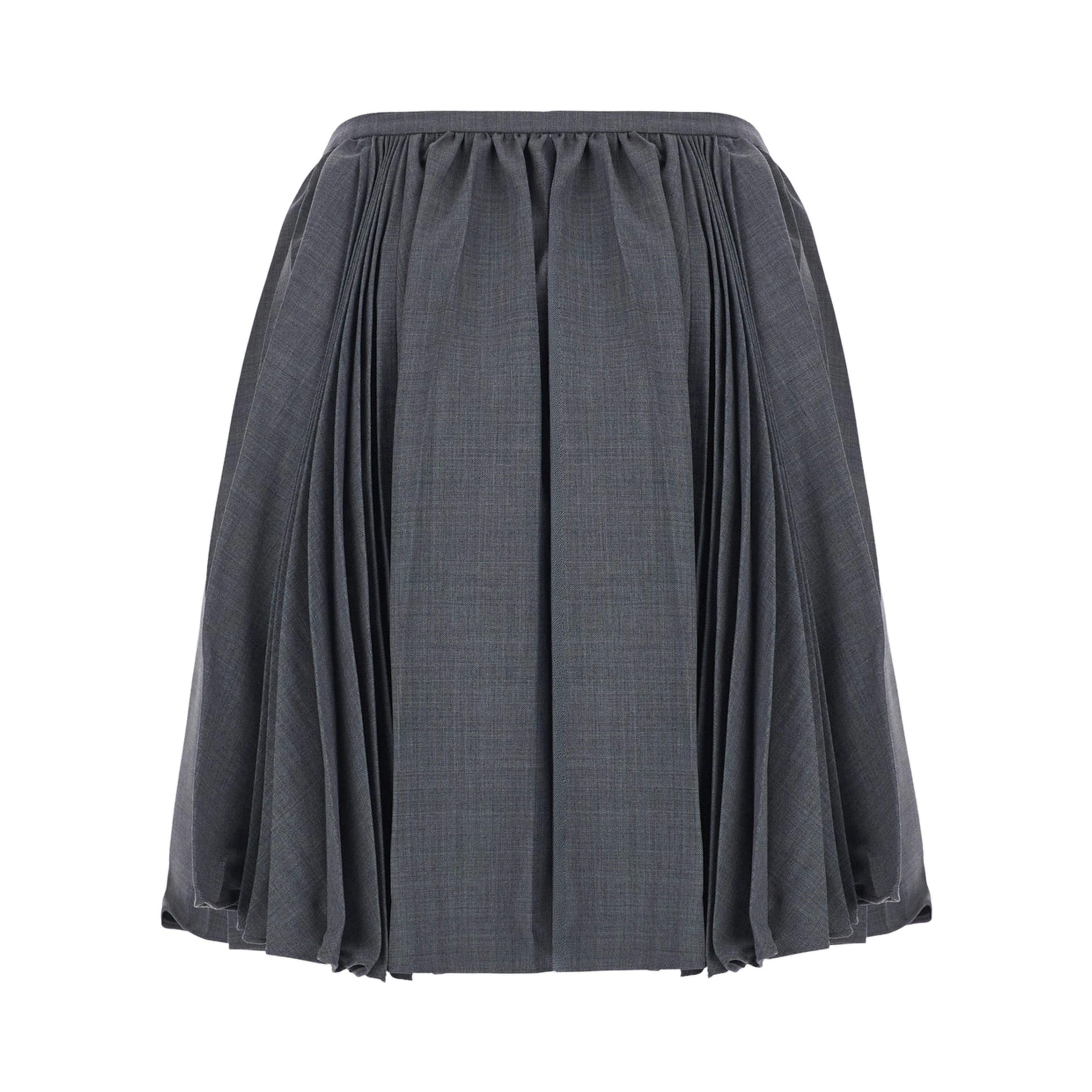 grey pleated skirt in wool and fabric Women