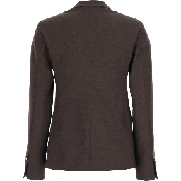 Jacket with shirt collar and long sleeves in Tech Fabric brown for men