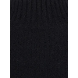 Black cashmere turtleneck sweater for women