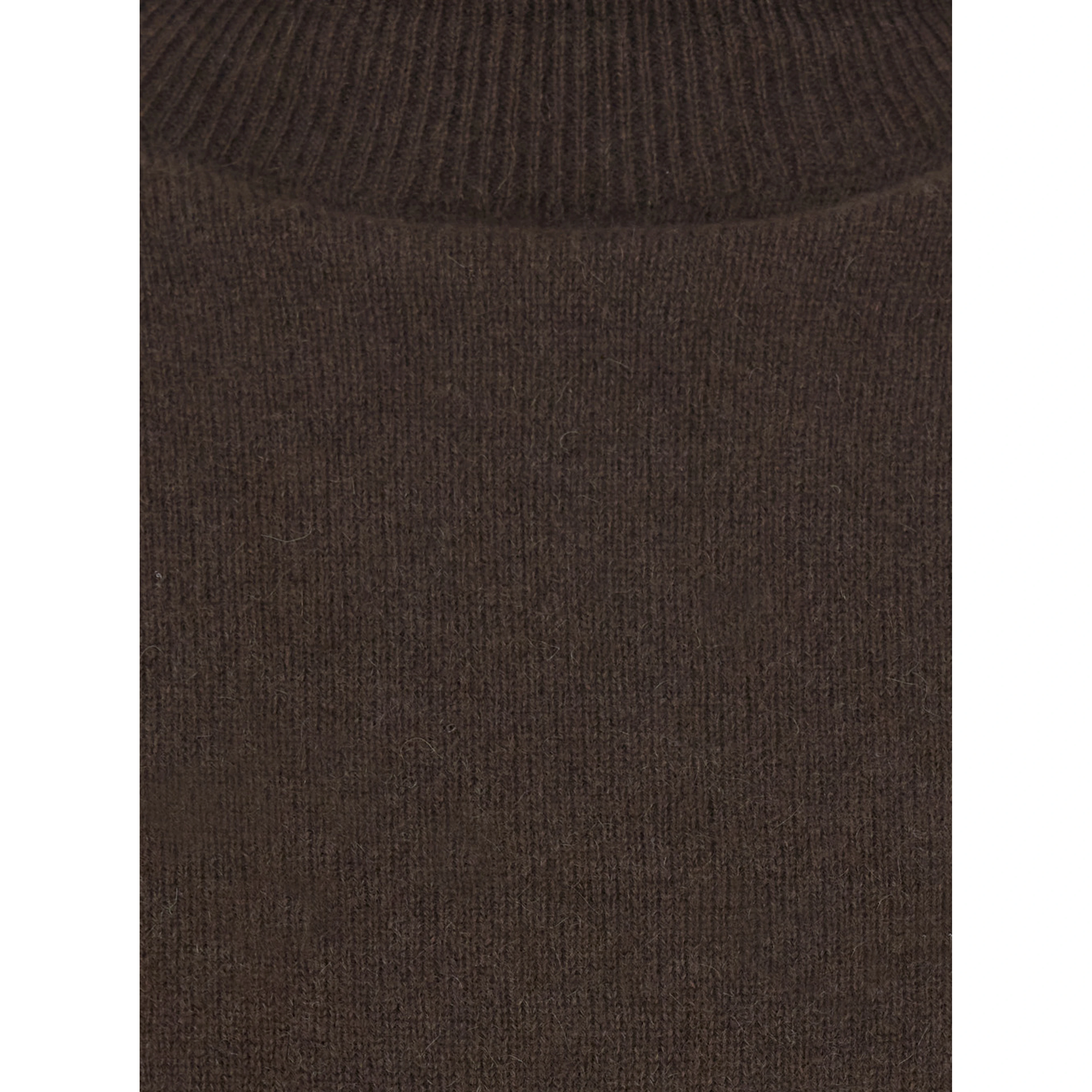 HIGH NECK PULL with high collar and long sleeves in Brown for women