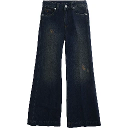 Pants J-NADIA 5 POCKET with five-pocket construction in blue cotton for children