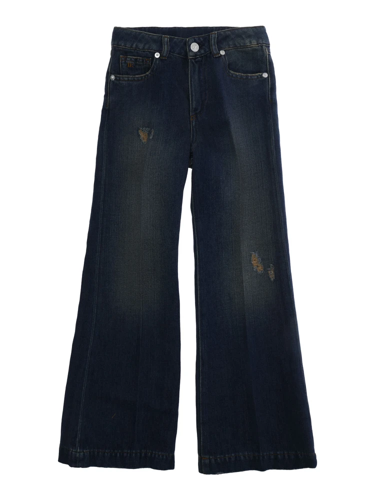 Pants J-NADIA 5 POCKET with five-pocket construction in blue cotton for children