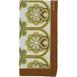 Tapisserie Florale Green Scarf with Floral Print in Cotton for Men