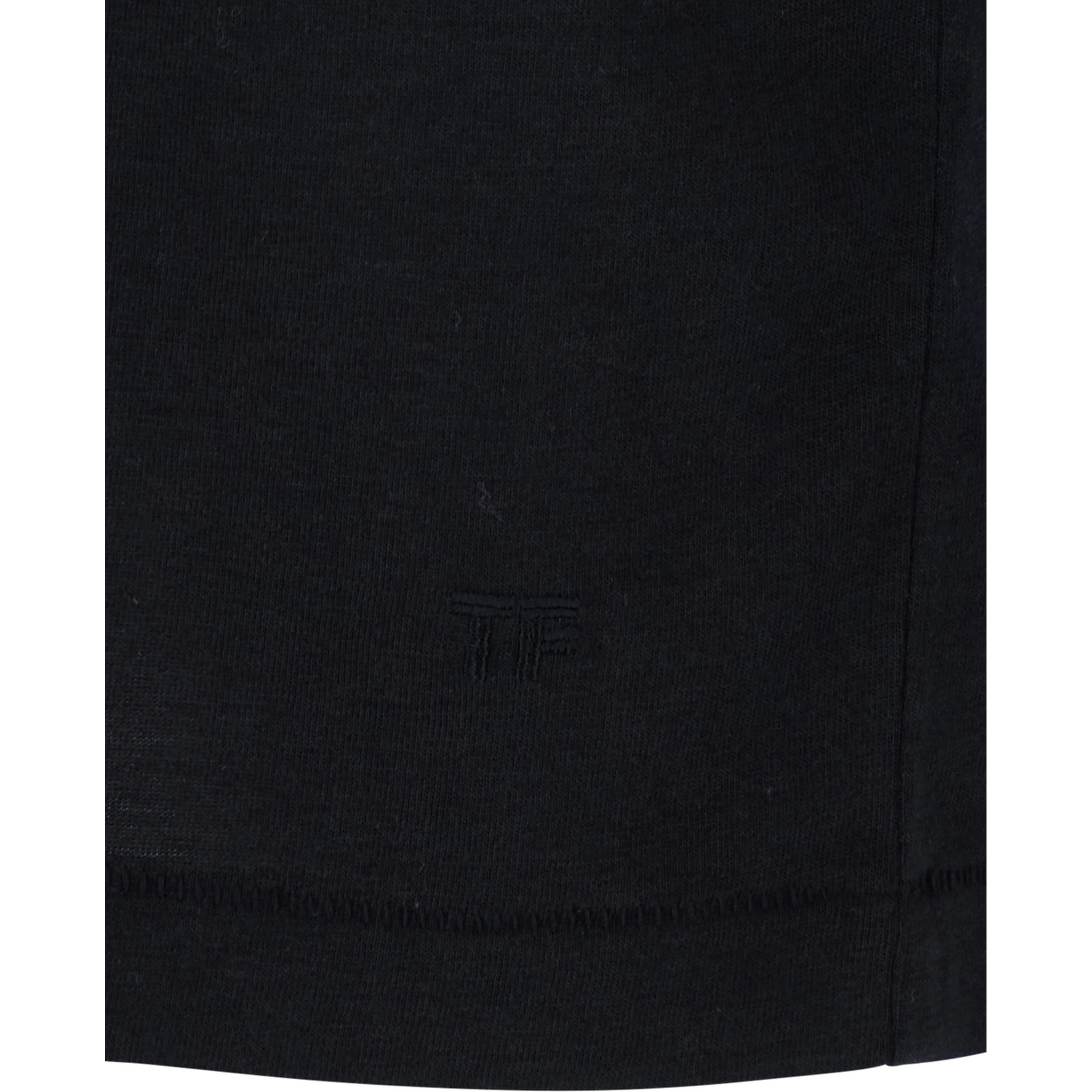 Black Crew Neck T-Shirt with Logo Embroidery on the Front in Cotton Blend for Men