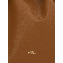 Ninon Brown Crossbody Bag with Drawstring and Logo Lettering in Ecoleather for Women
