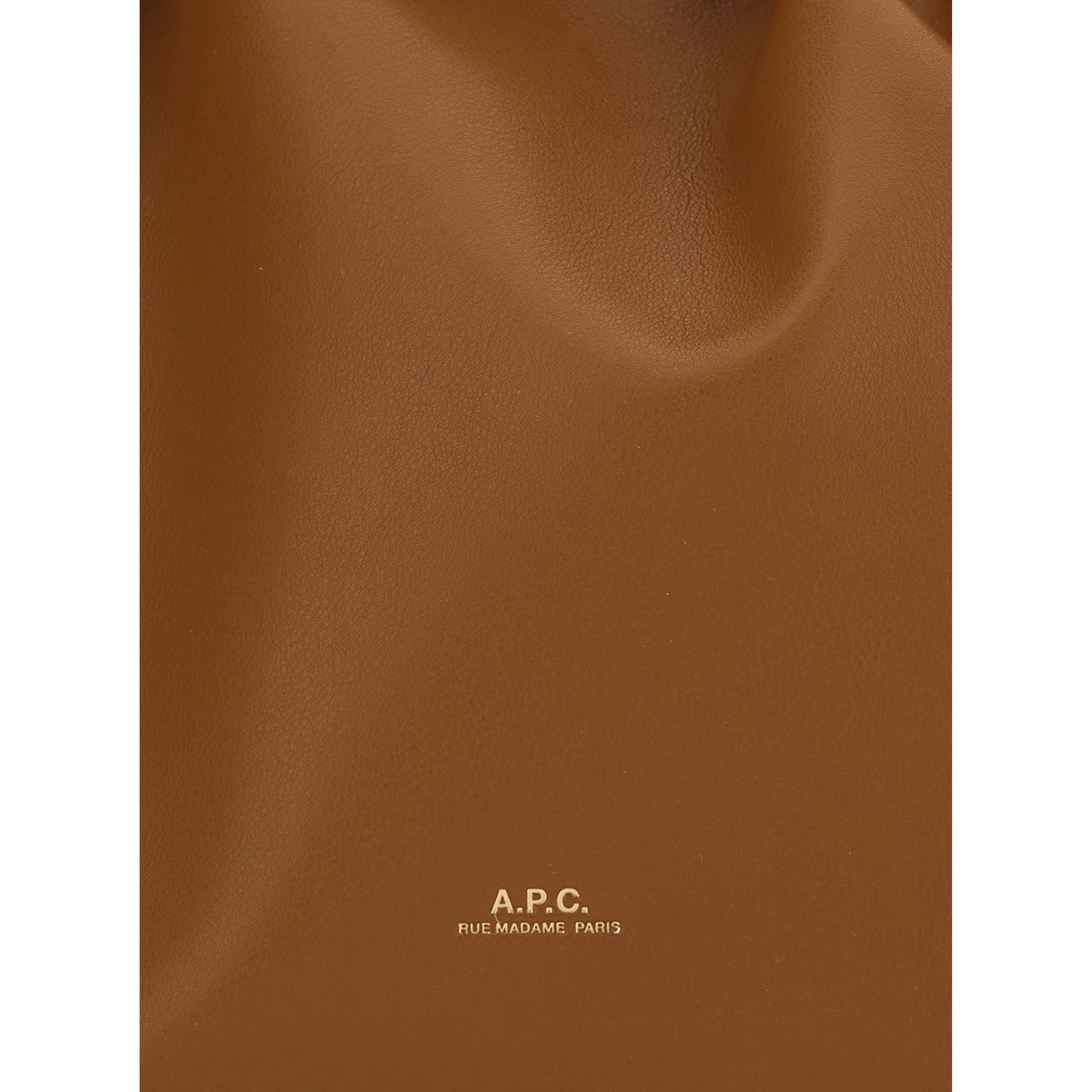 Ninon Brown Crossbody Bag with Drawstring and Logo Lettering in Ecoleather for Women