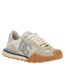 DG Athletic White Sneaker with DG Logo on the Side in  Leather Woman