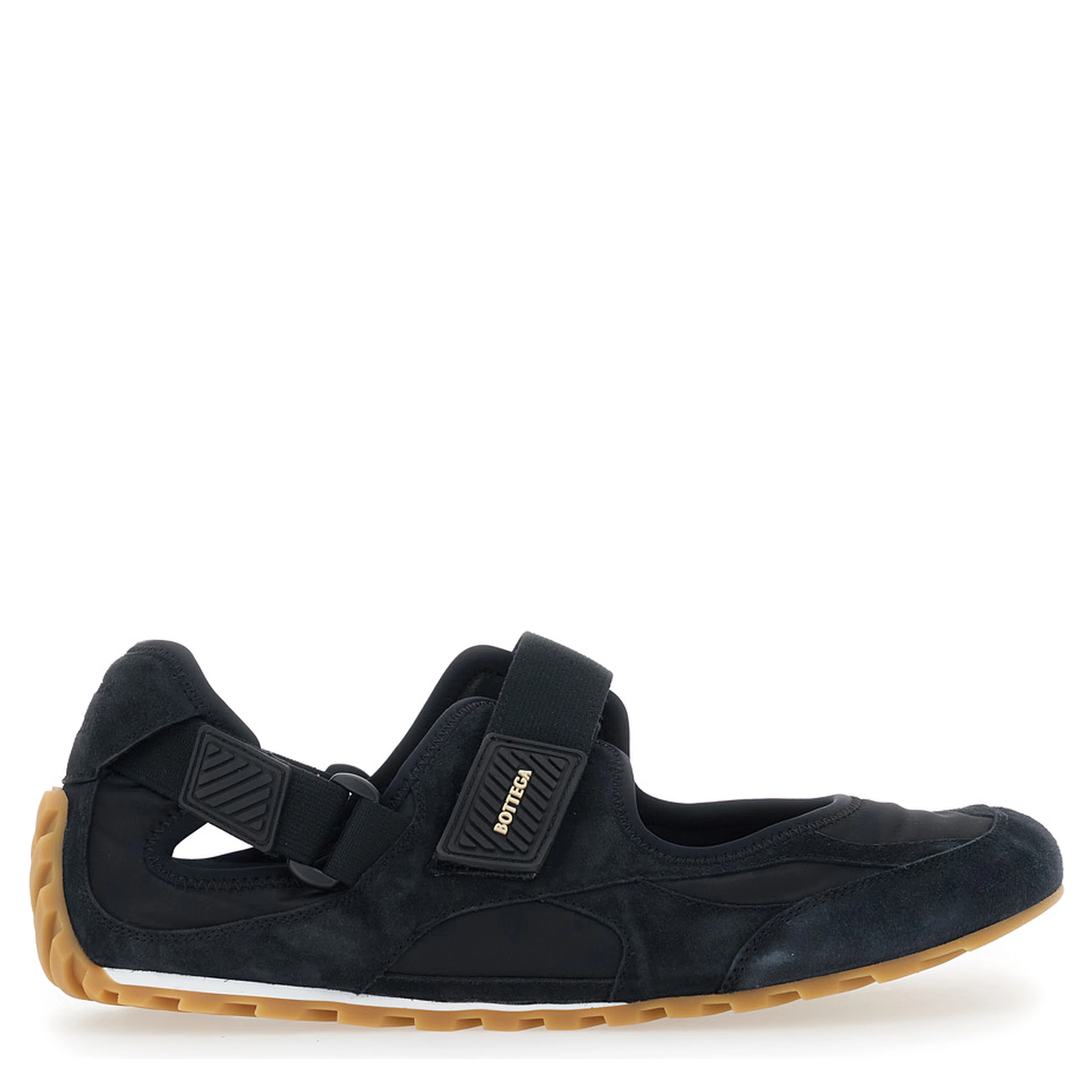 Orbit Flash Black Sneakers with Touch-Strap Closure in Leather and Fabric for Men