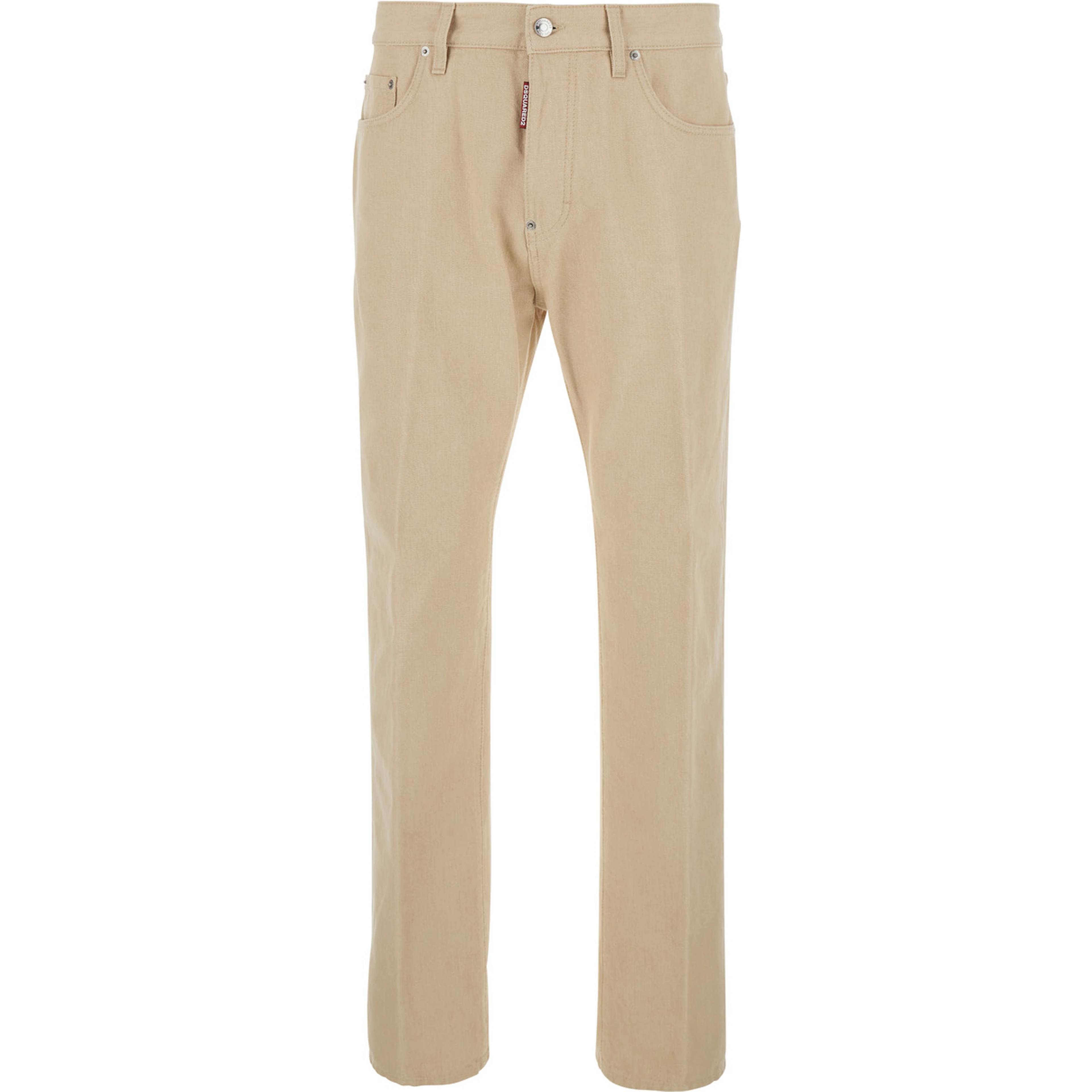 642 Beige Jeans with Logo Patch on the Back in Denim for Men
