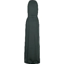 Green Long Dress with Halterneck and Front Belt in Viscose Blend for Women