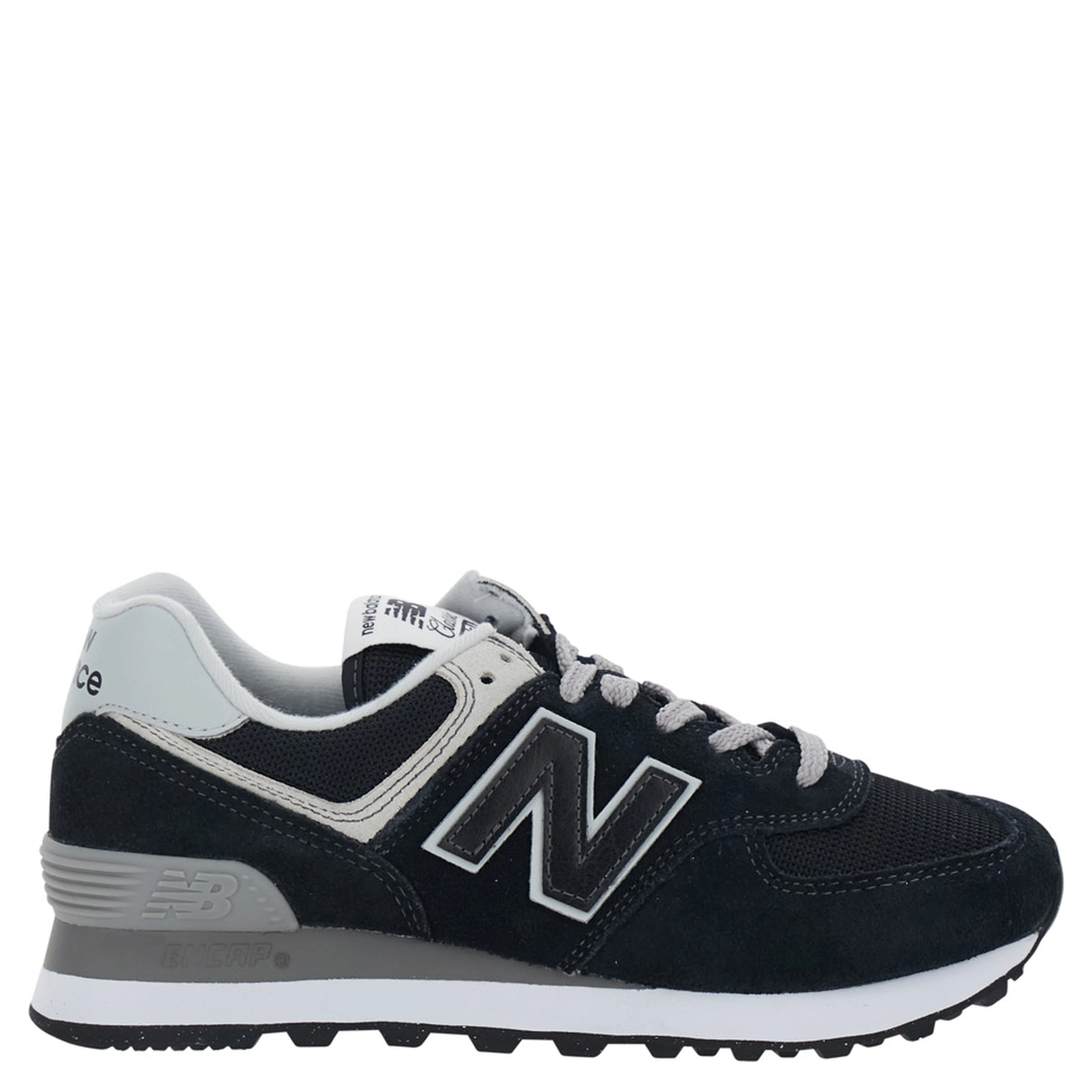 Black Low Top Sneakers with Logo Patch on the Tongue and Maxi Logo Patch on the Side in Leather and Fabric Women