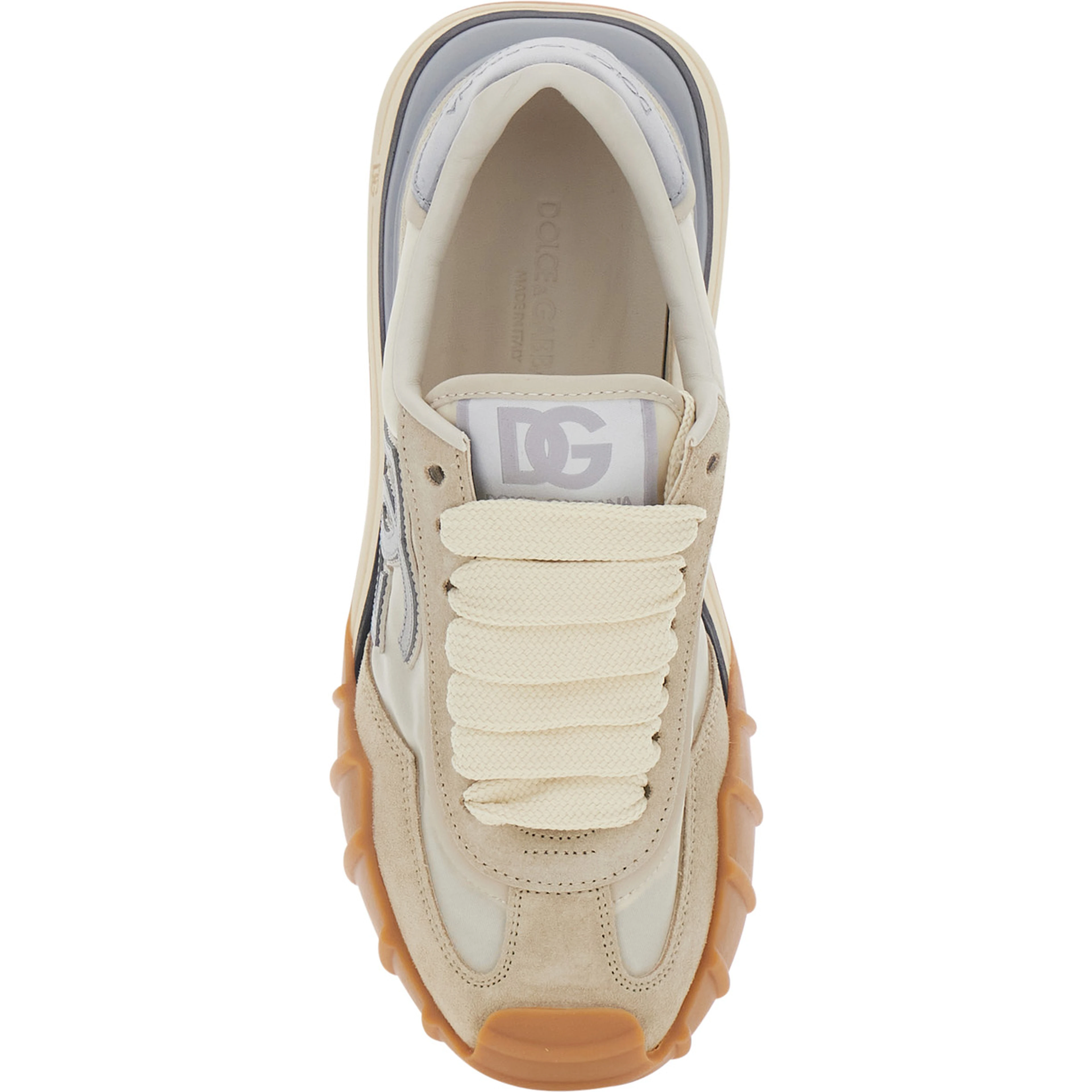 DG Athletic White Sneaker with DG Logo on the Side in  Leather Woman