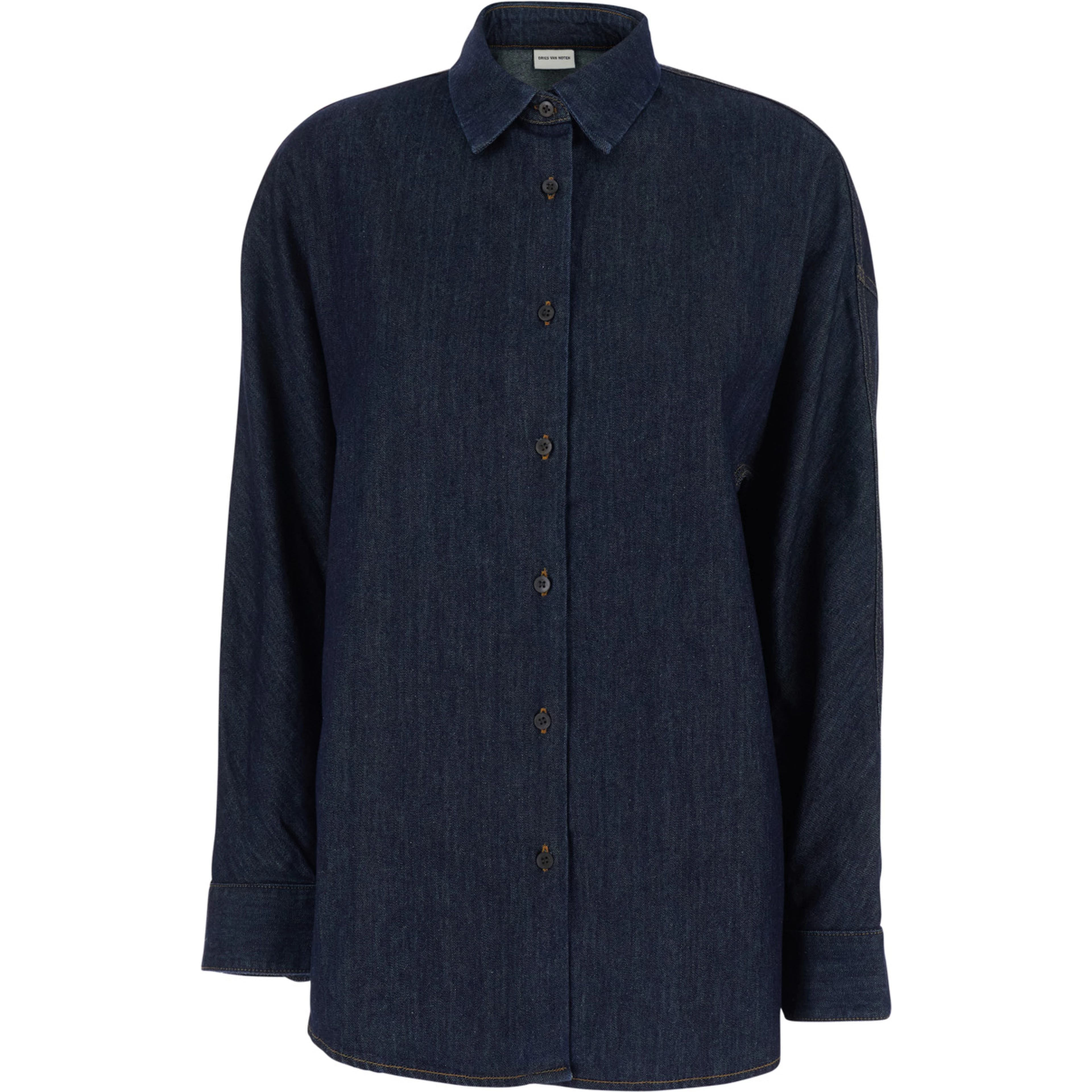 Casio Blue Shirt with Classic Collar in Denim for Women