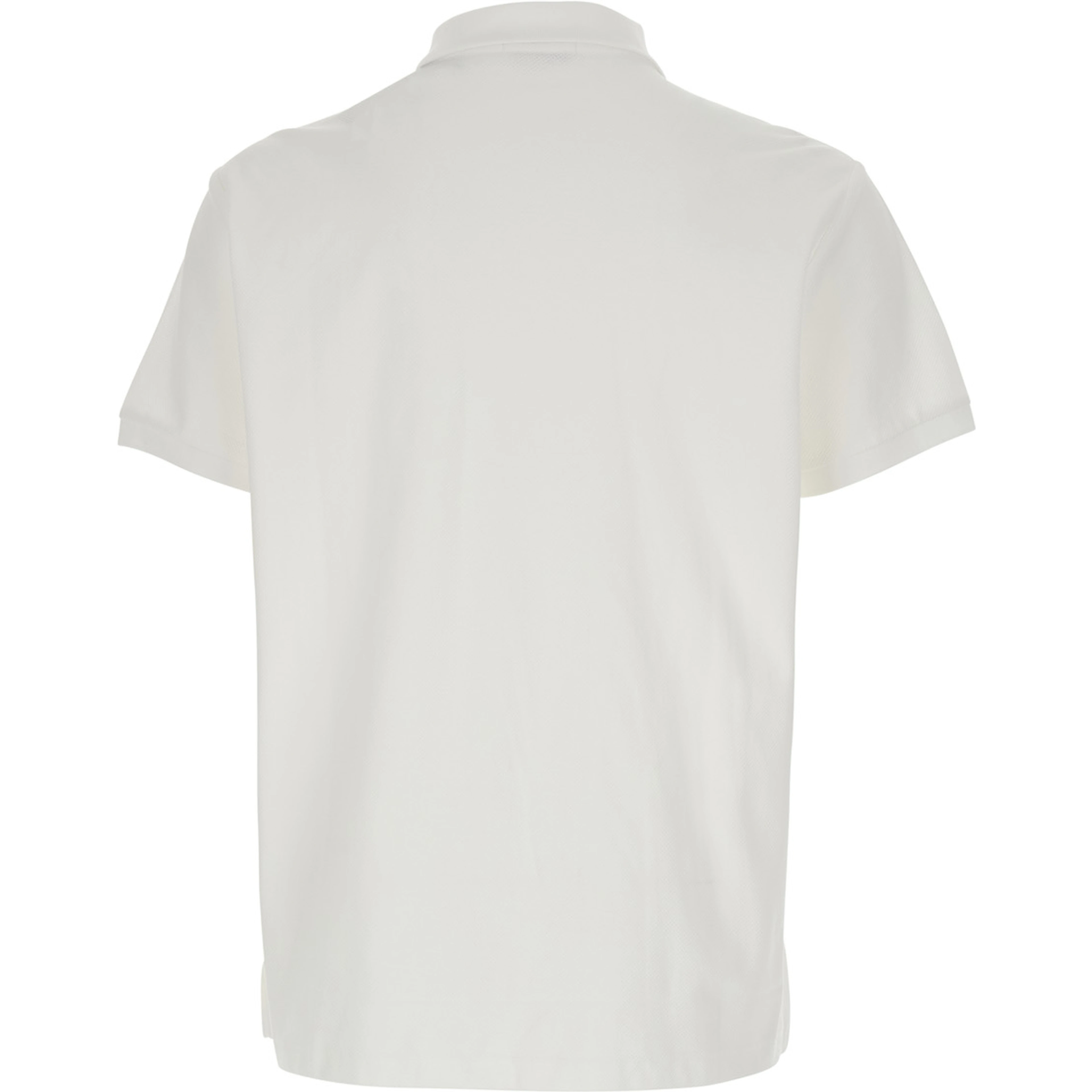 White Polo with Classic Collar and Pony Embroidery on the Front in Cotton Man