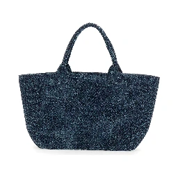 Trapeze Medium blue Shopper with logo lettering and print on the front in cotton women