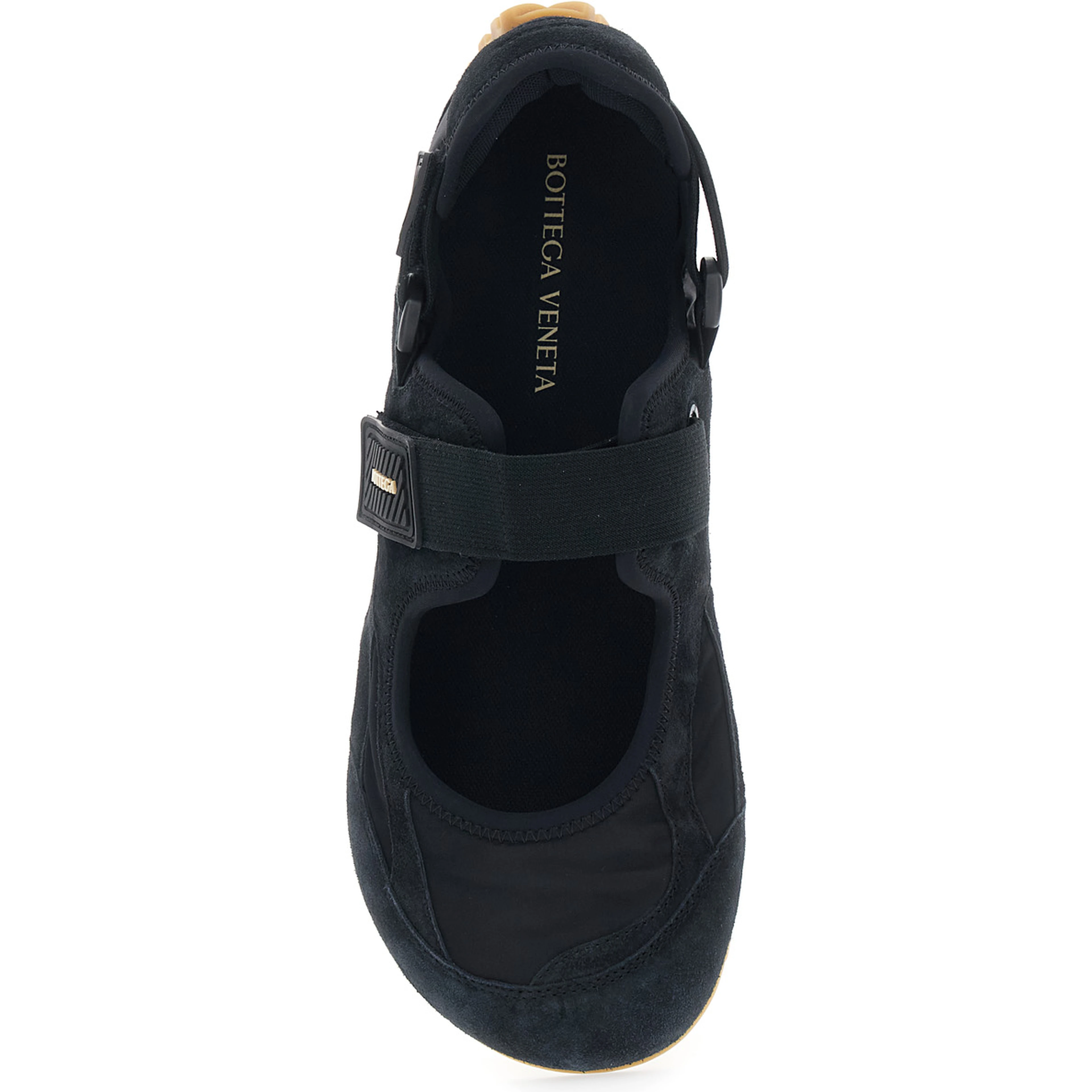 Orbit Flash Black Sneakers with Touch-Strap Closure in Leather and Fabric for Men