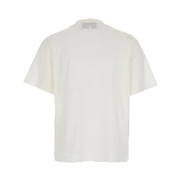 White T-Shirt with AMI de Coeur Patch in Cotton Woman